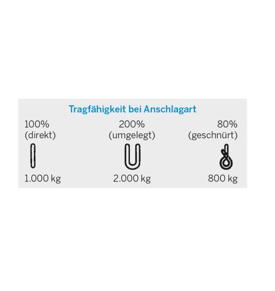 Hebeband 1 t, 2 m, Lila, EN 1492-1 (GS-Tuev)