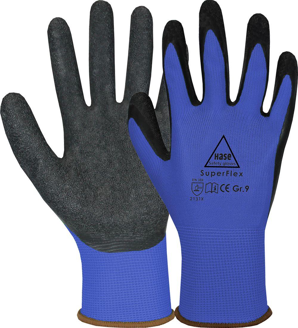 SUPERFLEX BLUE Montagehandschuh Latexschaum/Polyamid Gr. 09