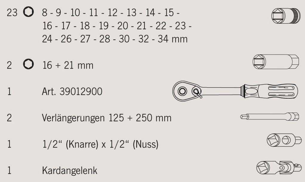 1/2" PROJAHN professional Steckschüssel-Koffer 30-teilig