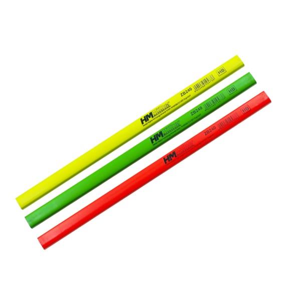 Zimmermannbleistift in Neonfarbe, 240 mm